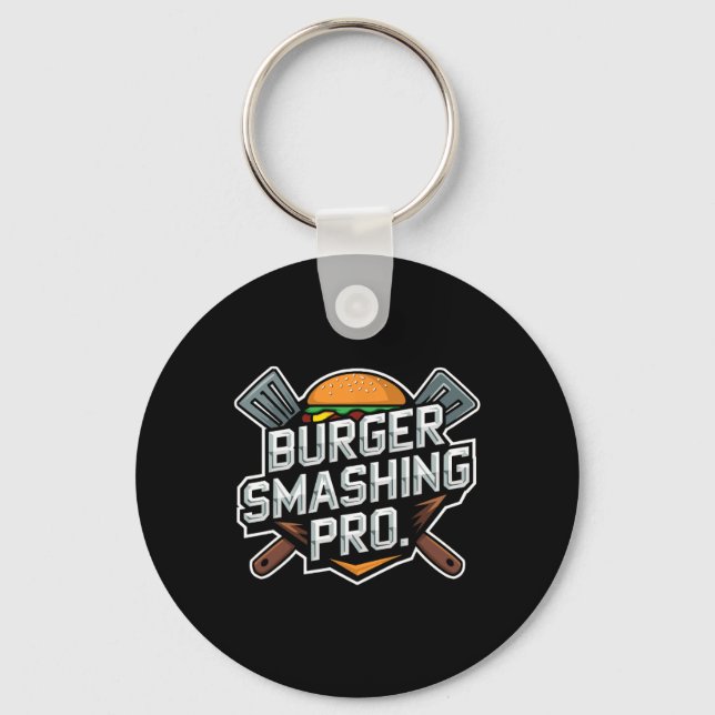 Smash Burger Lover Grilled Cheeseburger Flat Top C Key Ring (Front)