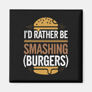 Smash Burger Lover Grilled Cheeseburger Flat Top C Magnet