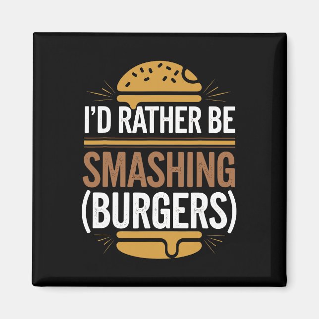 Smash Burger Lover Grilled Cheeseburger Flat Top C Magnet (Front)