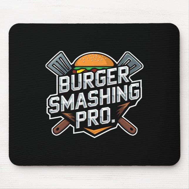 Smash Burger Lover Grilled Cheeseburger Flat Top C Mouse Pad (Front)