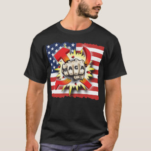 SMASH COMMUNISM Make America Great Again USA Flag T-Shirt