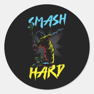 Smash Hard Badminton Enthusiast Spirit Classic Round Sticker