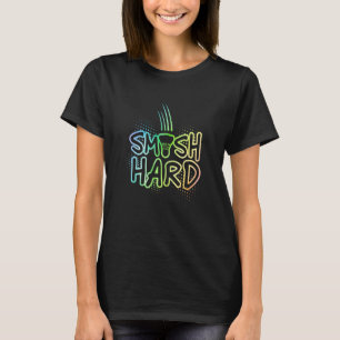 Smash Hard Graphic Badminton Player Badminton Spor T-Shirt