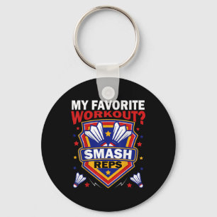 Smash Reps Badminton Game Day Racquets Shuttles Qu Key Ring
