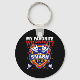 Smash Reps Badminton Game Day Racquets Shuttles Qu Key Ring