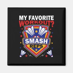 Smash Reps Badminton Game Day Racquets Shuttles Qu Magnet