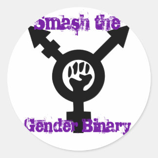 Smash the Gender Binary transfeminist sticker