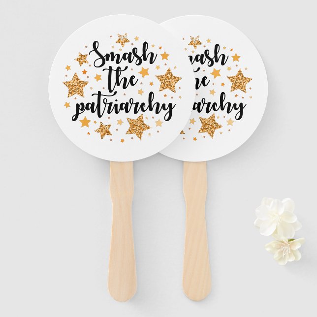 Smash The Patriarchy! Hand Fans (Front and Back)
