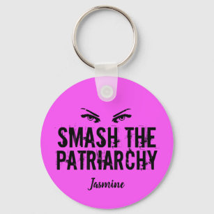 Smash the Patriarchy Personalised Pink Feminist Key Ring