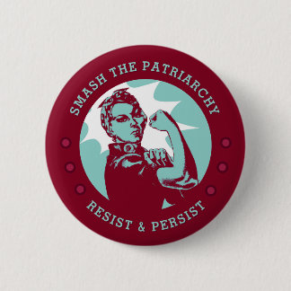 Smash the Patriarchy Rosie the Riveter  6 Cm Round Badge