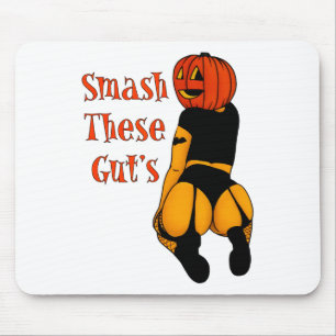 Smash These Gut's Funny Pumpkin Halloween Joke Mouse Pad