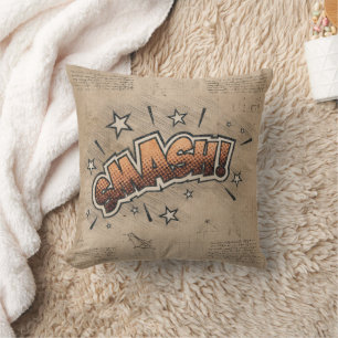 SMASH! Vintage Comic Book Steampunk Pop Art Cushion