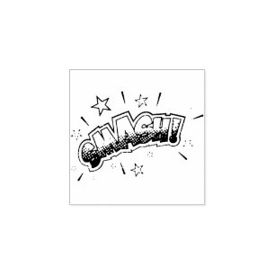 SMASH! Vintage Comic Book Steampunk Pop Art Rubber Stamp