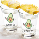 Smashed Avo Funny Drunk Kawaii Avocado Shot Glass<br><div class="desc">Smashed Avo Funny Drunk Avocado - The health benefits of tequila guacamole are far reaching and plentiful. How could anyone dispute the win/win combination of tequila and avocado. Avocados are also a great hangover remedy so it stands to reason when you're smashed... avocado is there for you. This hilarious smashed...</div>