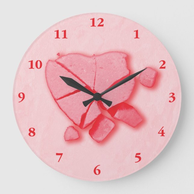 Smashed Candy Heart Large Clock (Front)