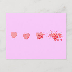 Smashed Candy Heart Postcard