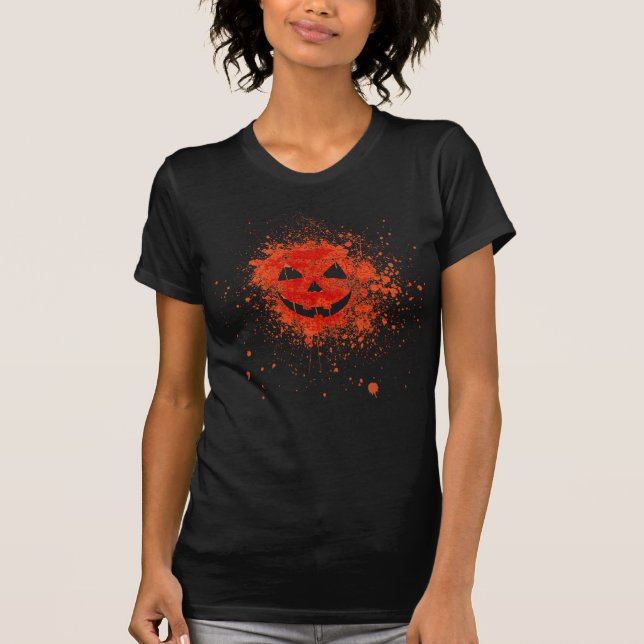Smashed Jack O'lantern Pumpkin T-Shirt (Front)