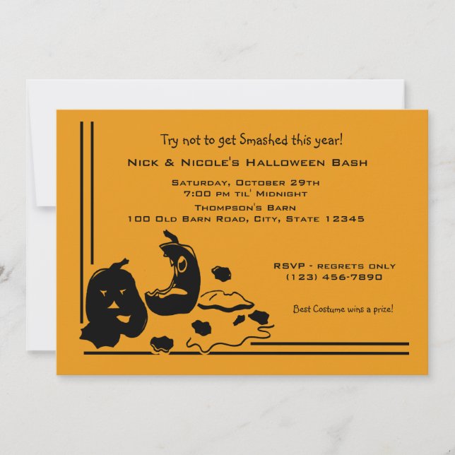 Smashed Pumpkins Halloween Invitation (Front)