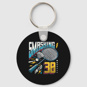 Smashing Into 30 Years Badminton Lover 30th Birthd Key Ring