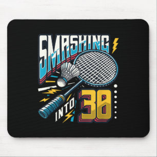 Smashing Into 30 Years Badminton Lover 30th Birthd Mouse Pad