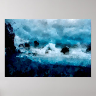 Smashing waves of a roaring ocean | Landscape Poster