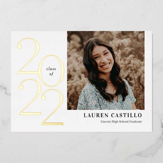 Smashing Year Foil Graduation Announcement Invite (Front)