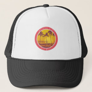 Smathers Beach Key West Vintage Beach Sunrise Surf Trucker Hat