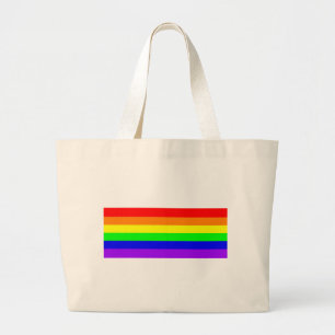 smcroppedPureGayPrideRainbow Large Tote Bag