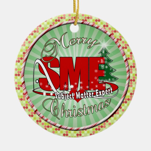 SME CHRISTMAS Subject Matter Expert Ceramic Tree Decoration (Front)
