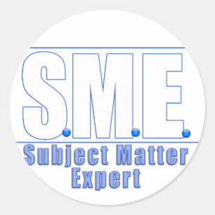SME LOGO1 WHITE/BLUE CLASSIC ROUND STICKER