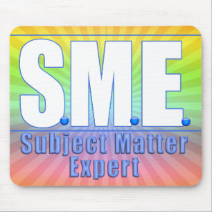SME LOGO SUBJECT MATTER EXPERT WHITE/BLUE MOUSE PAD