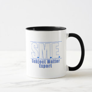 SME  LOGO SUBJECT MATTER EXPERT WHITE/BLUE MUG