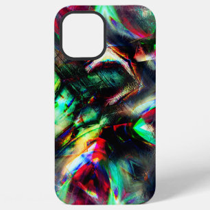 Smeared colourful scratched, red and green command iPhone 12 pro max case