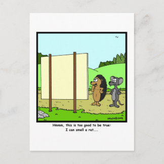 Smell a rat: Rat Cartoon Postcard