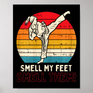 Smell Feet Girl Ponytail Kick Karate Taekwondo Kun Poster
