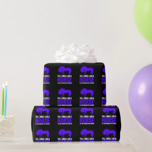 Smell Like A Horse in Royal     Wrapping Paper