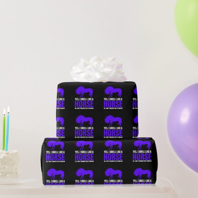 Smell Like A Horse in Royal     Wrapping Paper (Party Gifts)
