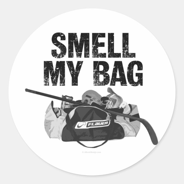 Smell My Bag (Hockey Stench) Classic Round Sticker (Front)