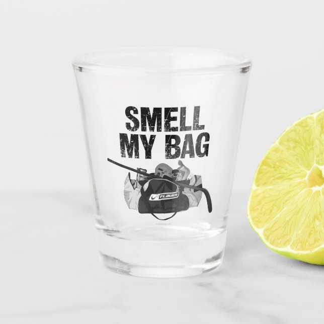 Smell My Bag (hockey stench) Shot Glass (Front)
