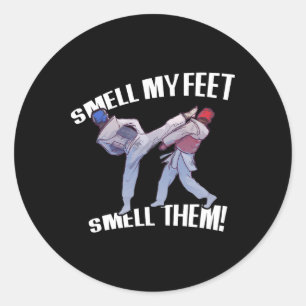 Smell My Feet Funny Karate Classic Round Sticker
