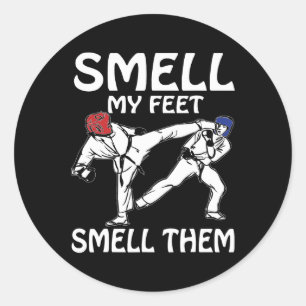 Smell My Feet Funny Karate Sparring  Classic Round Sticker
