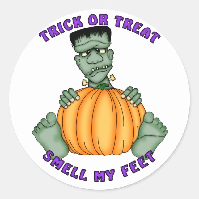 Smell My Feet Halloween Classic Round Sticker (Front)
