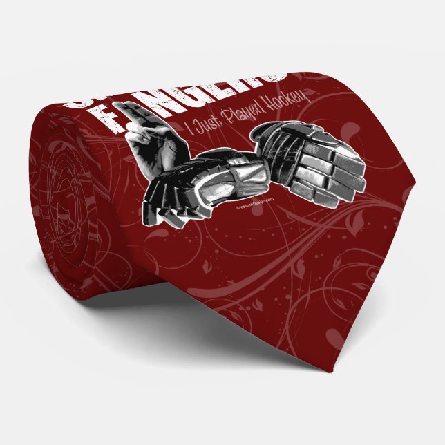 Smell My Fingers (hockey) Neck Tie (Rolled)