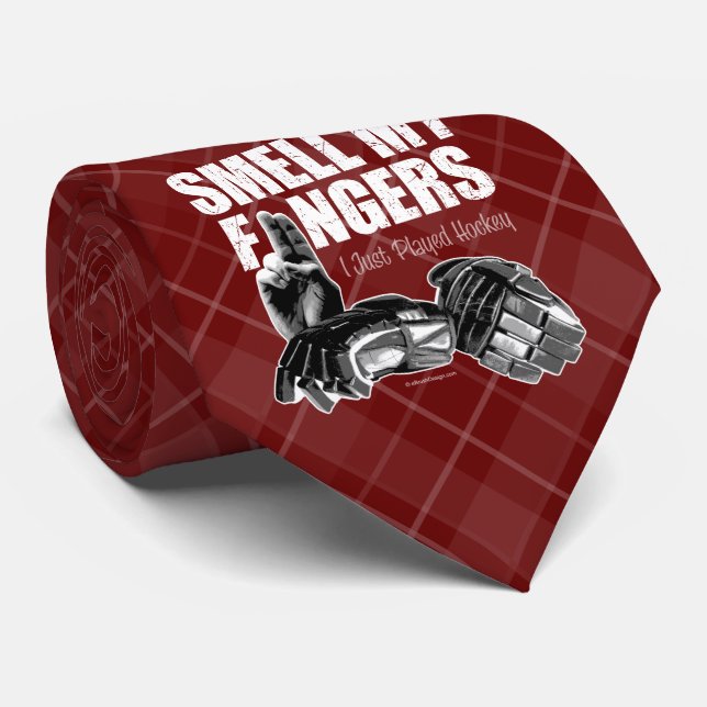 Smell My Fingers (hockey) Tie (Rolled)