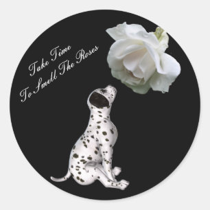 Smell Roses Puppy Rose Inspirational Sticker