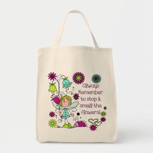 Smell the Flowers Tote Bag (Front)