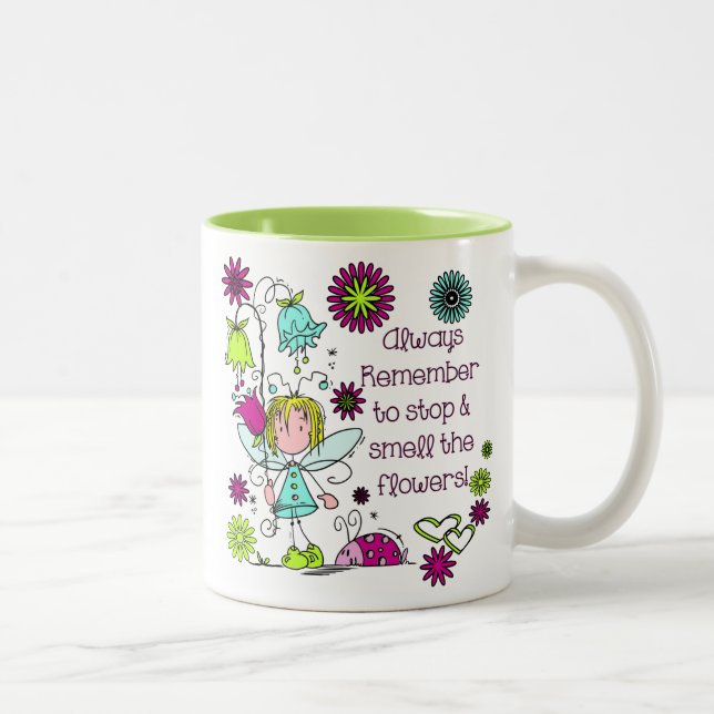 Smell the Flowers Two-Tone Coffee Mug (Right)