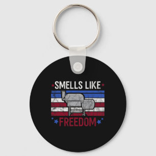 Smells Like Freedom American Smoker Patriotic Bbq Key Ring