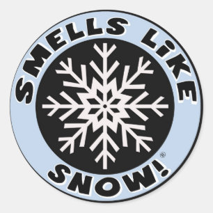 Smells Like Snow! Classic Round Sticker