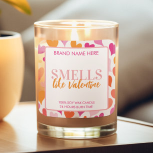 Smells Like Valentine Pink Candle Label